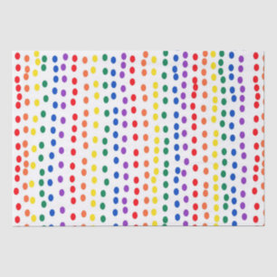 Rainbow Candy Dots on White  Tissue Paper