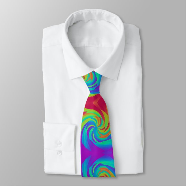 Rainbow candy lollypop swirl pattern background tie (Tied)