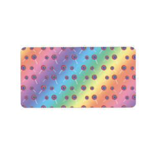 rainbow candy pattern label