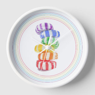 RAINBOW CANDY Round Wall Clock