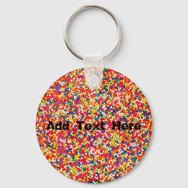 Rainbow Candy Sprinkles Key Ring (Front)
