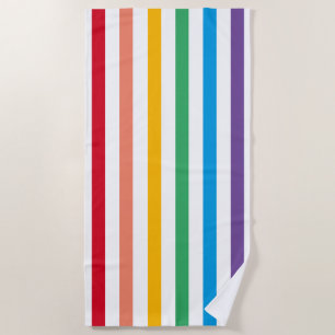 Rainbow candy striped beach towel