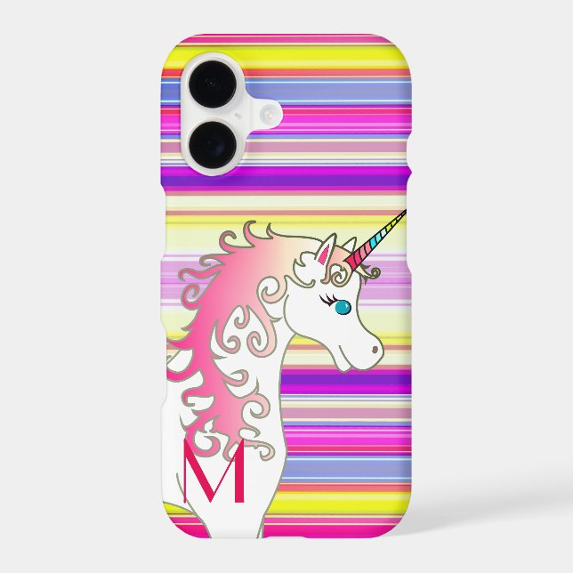 Rainbow Candy Striped Personalised Unicorn (Back)