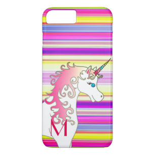 Rainbow Candy Striped Personalised Unicorn Case-Mate iPhone Case