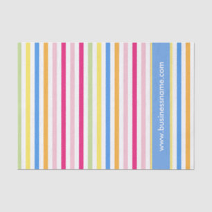 Rainbow Candy Stripes Custom Company Text Tissue Paper