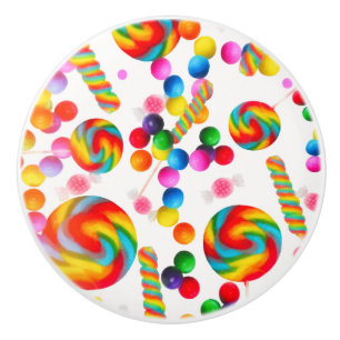 Rainbow Candy Sweet Sugar Lollipops Home Decor Ceramic Knob