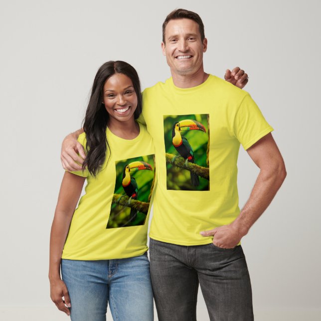 "Rainbow Canopy: A Vibrant Gathering of Toucans in T-Shirt (Unisex)
