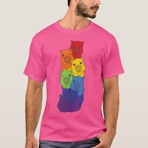 Rainbow Capybaras Cute Animals Colourful Capybara T-Shirt