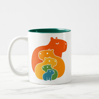 Rainbow capybaras Two-Tone coffee mug