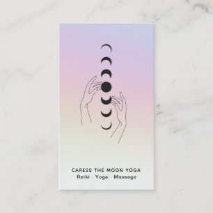 *~* Rainbow Caress The Moon Phases Celestial Hands Business Card