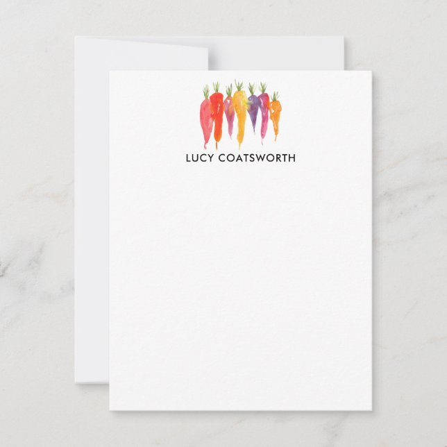 Rainbow Carrots Bright Colourful Personalised Card (Front)