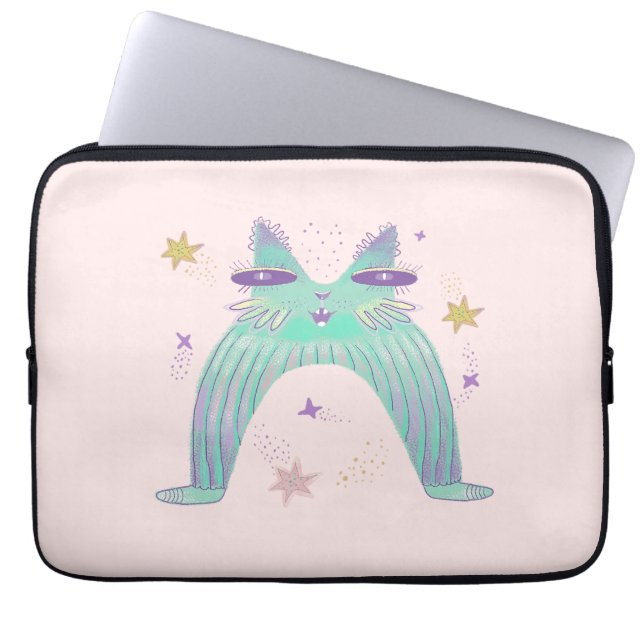 rainbow cat art  laptop sleeve (Front)
