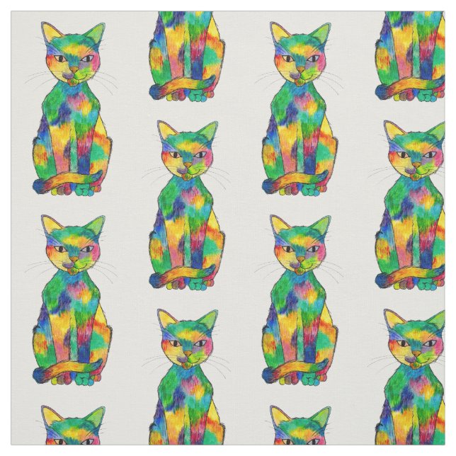 Rainbow Cat Fabric (Swatch)