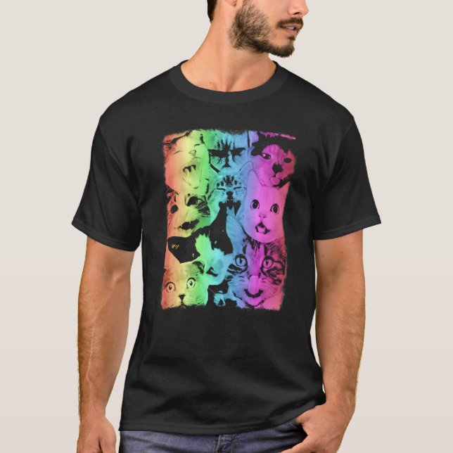 Rainbow Cat Family T-Shirt (Front)