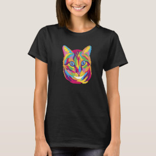 Rainbow cat for cat owners in bright colours T-Shirt