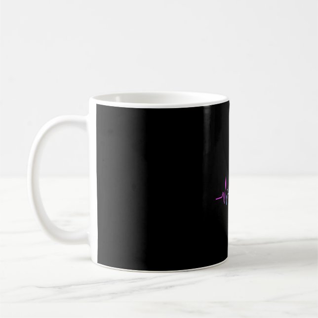 Rainbow cat heartbeat  coffee mug (Left)