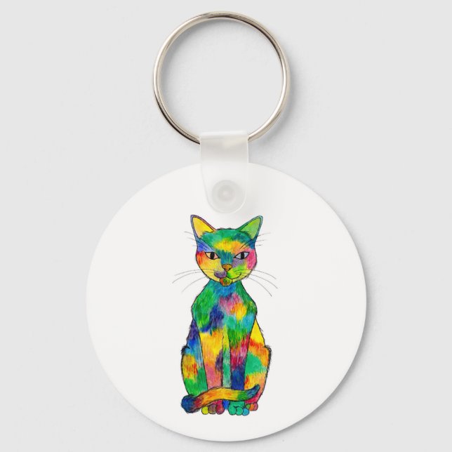 Rainbow Cat Keychain (Front)