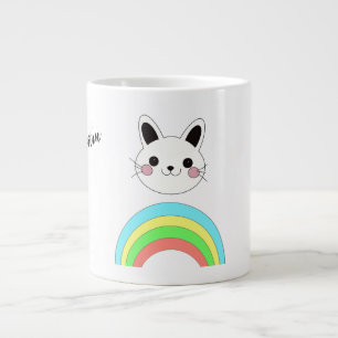 Rainbow cat large coffee mug