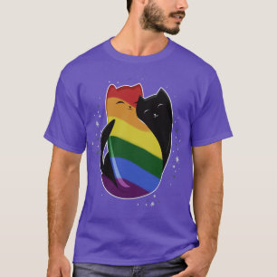 Rainbow Cat LGBT Gay Pride Flag T-Shirt