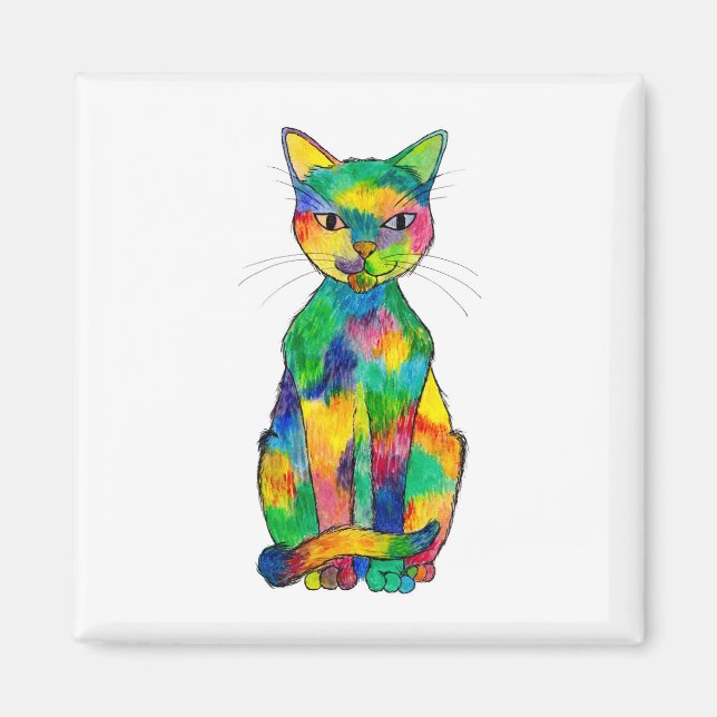 Rainbow Cat Magnet (Front)