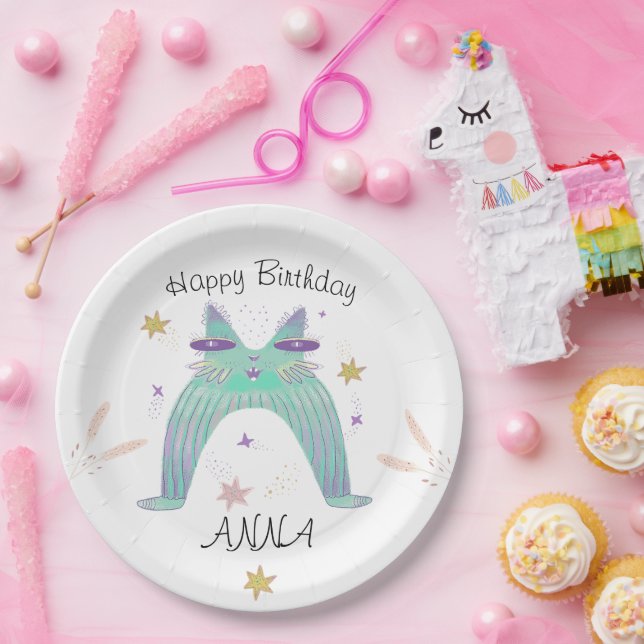 rainbow cat Paper Plate (Party)