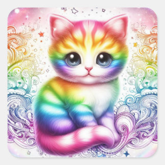 Rainbow cat stickers
