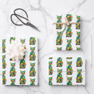 Rainbow Cat Wrapping Paper Sheet Set