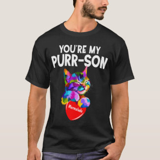 Rainbow Cat You're My Person with Heart T-Shirt