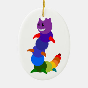 RAINBOW CATERPILLAR CERAMIC TREE DECORATION