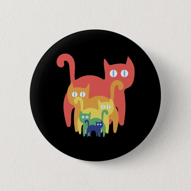 Rainbow Cats 6 Cm Round Badge (Front)