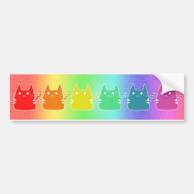 Rainbow Cats Bumper Sticker (Front)