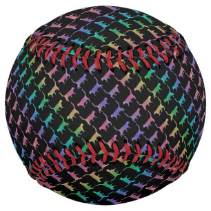 Rainbow Cats On Black Or Your Color Softball