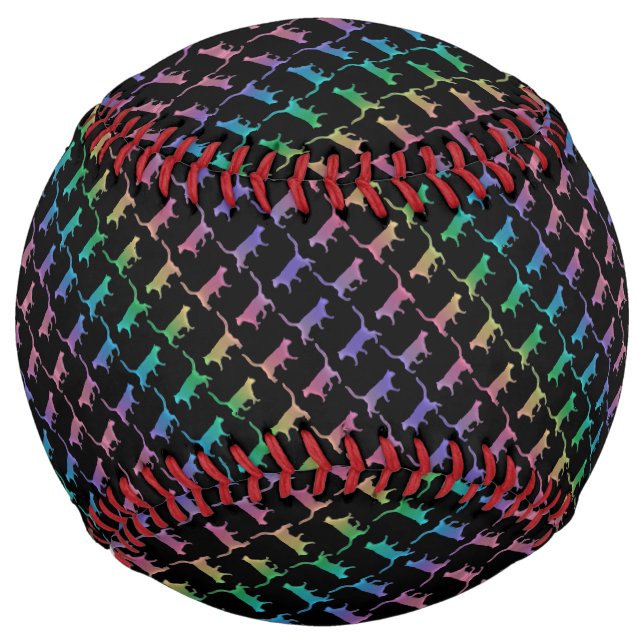 Rainbow Cats On Black Or Your Color Softball (Front)