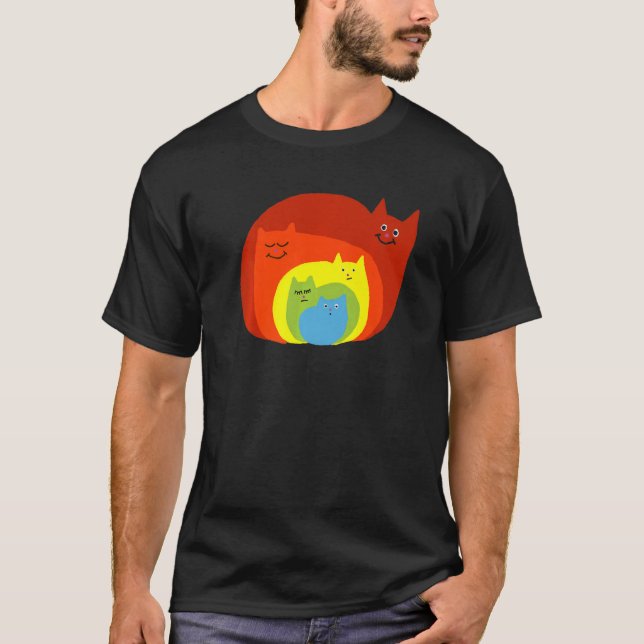 Rainbow Cats Rainbow Kittens  Cats Lgbt Lgbtq Prid T-Shirt (Front)