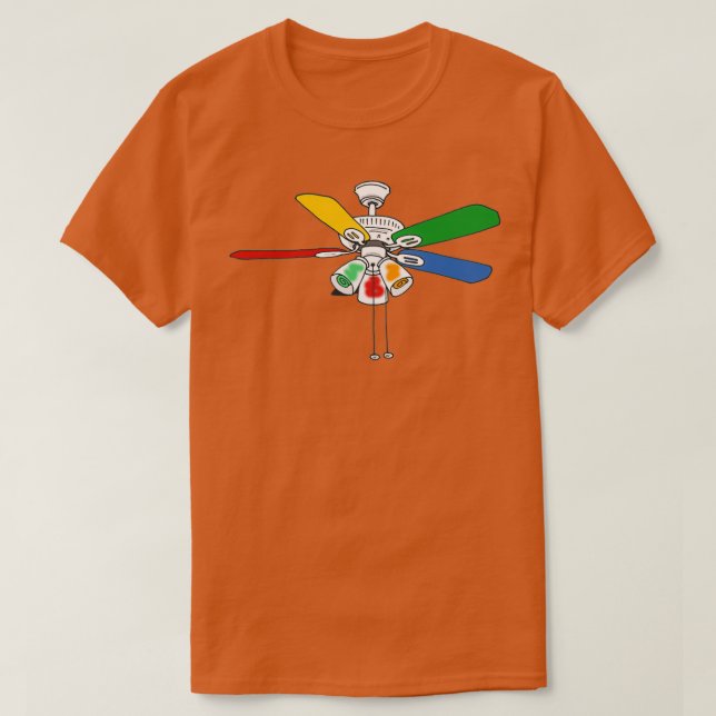 Rainbow Ceiling Fan T-Shirt (Design Front)