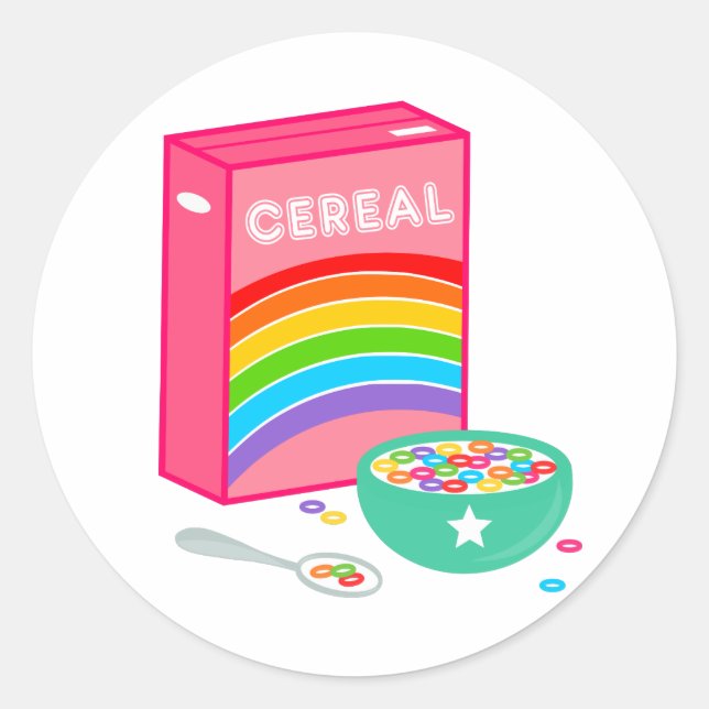 Rainbow Cereal Classic Round Sticker (Front)