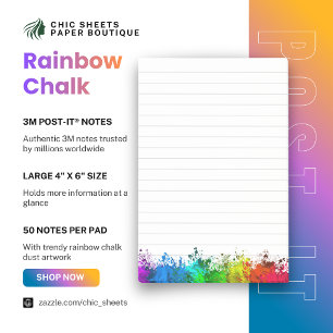 Rainbow Chalk Dust 3M Post-it® Notes