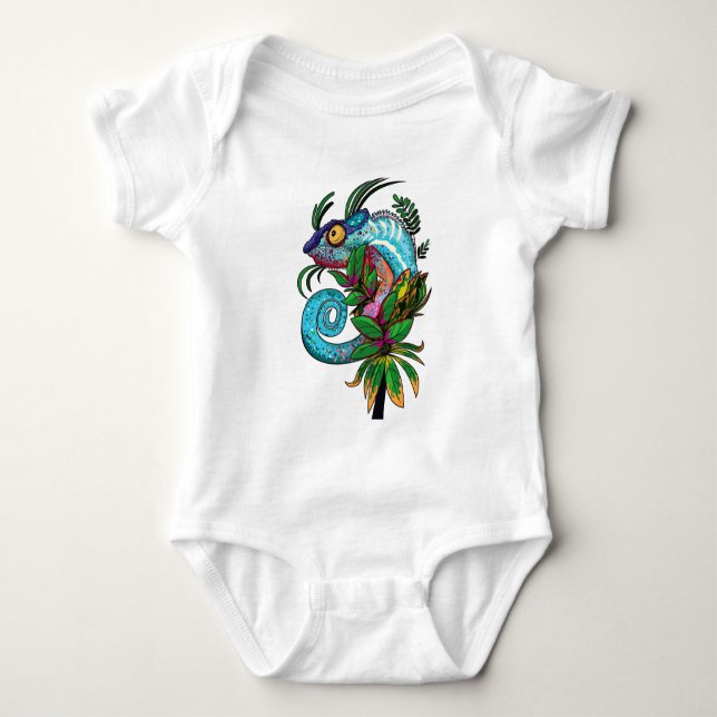 Rainbow Chameleon Baby Bodysuit (Front)