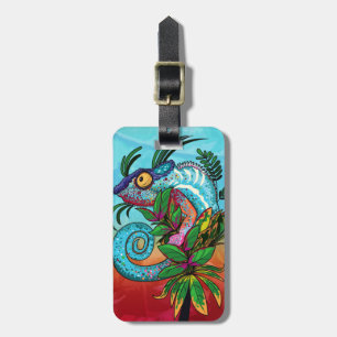 Rainbow Chameleon Luggage Tag