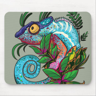 Rainbow Chameleon Mouse Pad