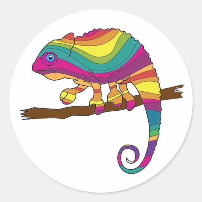 Rainbow Chameleon Stickers (Front)