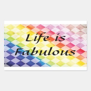 Rainbow Checkers Rectangular Sticker