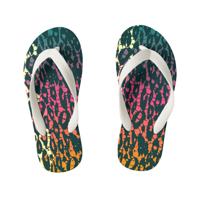 Rainbow Cheetah Kid's Jandals (Footbed)