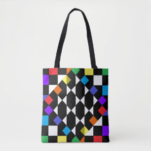 Rainbow Chequerboard Fashion Beach Picnic Totes