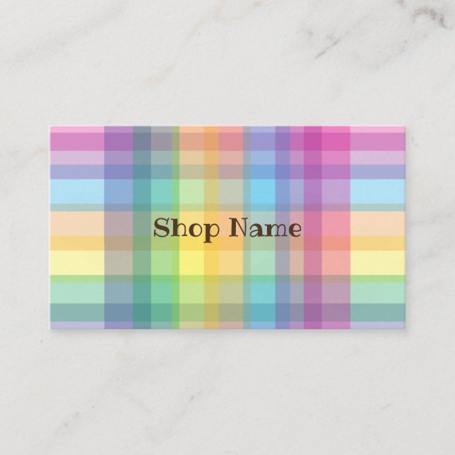 Rainbow chequered business card (Front)