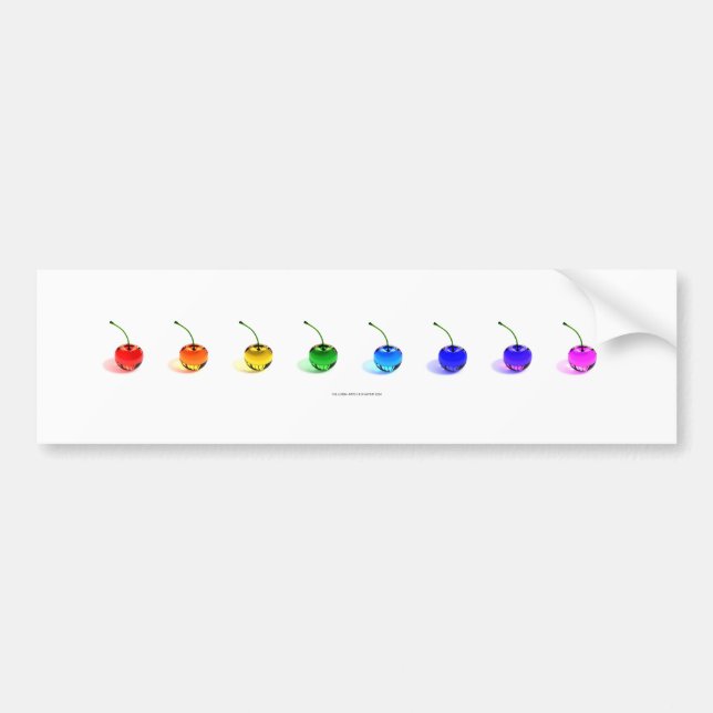 Rainbow Cherries Collection Bumper Sticker (Front)