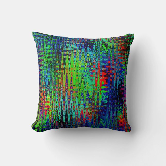 Rainbow Chevron Abstract Cushion (Front)