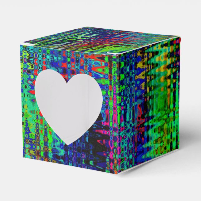 Rainbow Chevron Abstract Favour Box (Front Side)