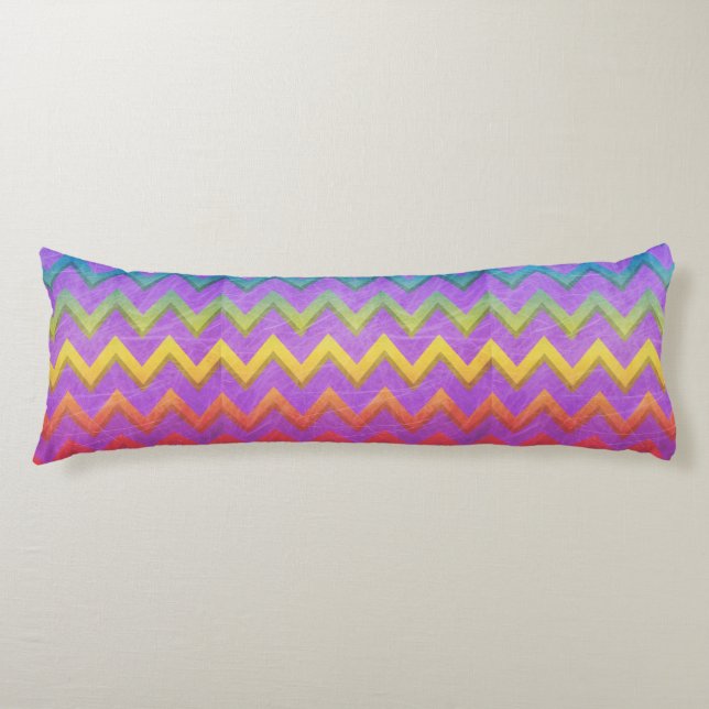 Rainbow Chevron by Shirley Taylor Body Cushion (Front)
