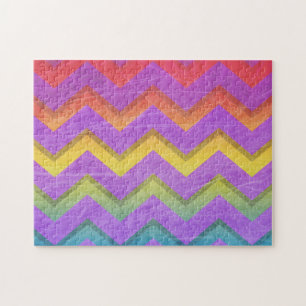 Rainbow Chevron by Shirley Taylor Jigsaw Puzzle